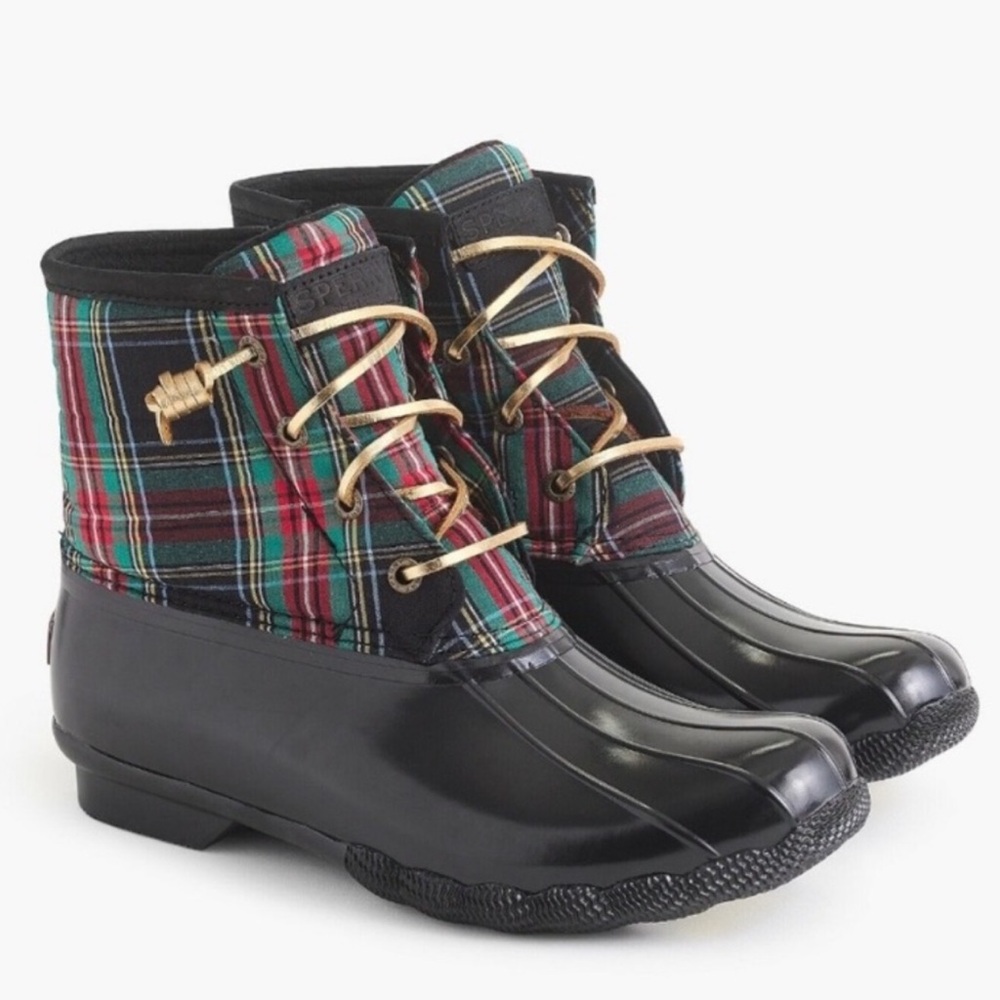 Sperry X J.Crew Tartan Plaid Duck Boots